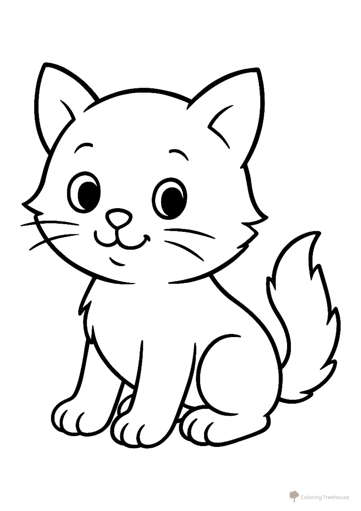 Dibujo para pintar: Gatito para colorear con pinturas dibujo para colorear gratis de Páginas para colorear de gatos, gatas y gatitos
