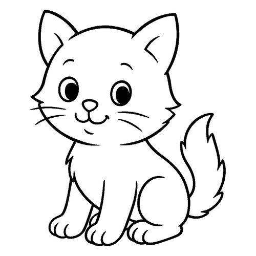 Dibujo para pintar: Gatito para colorear con pinturas dibujo para colorear gratis de Páginas para colorear de gatos, gatas y gatitos