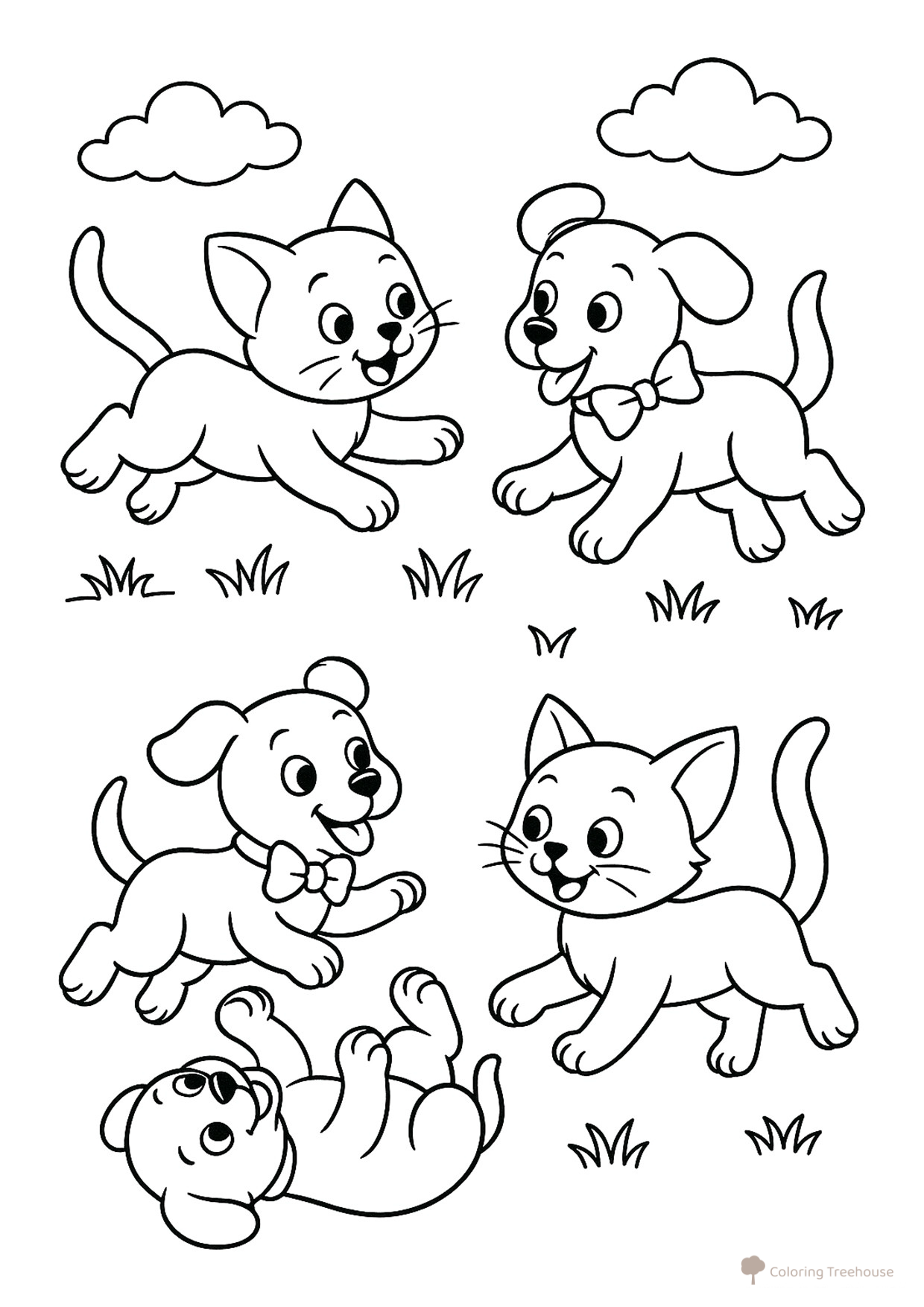 Cats and Dogs Coloring Pages free printable Cat and Kitten Coloring Pages coloring page