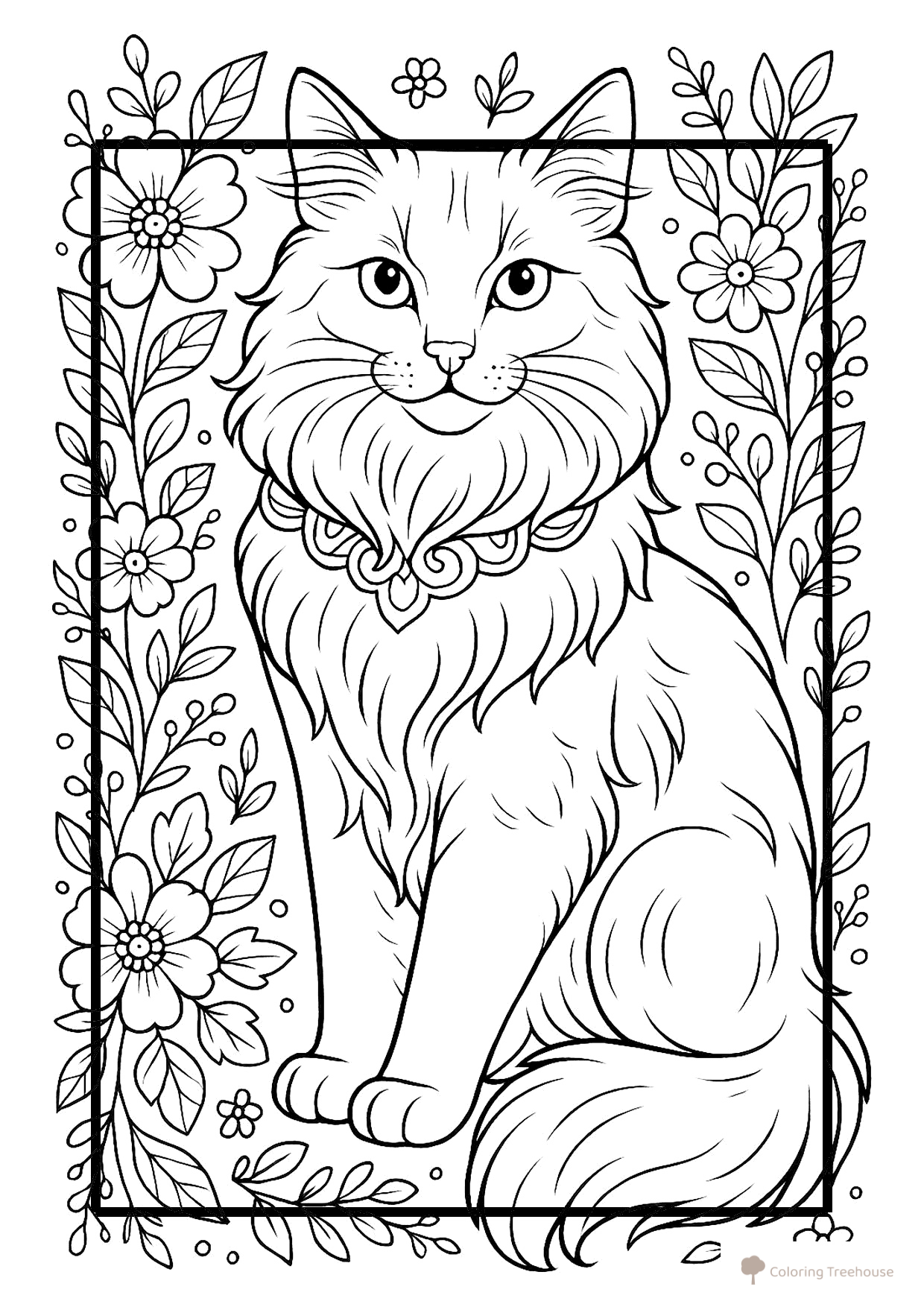 Purebred Cat Coloring Page free printable Cat and Kitten Coloring Pages coloring page