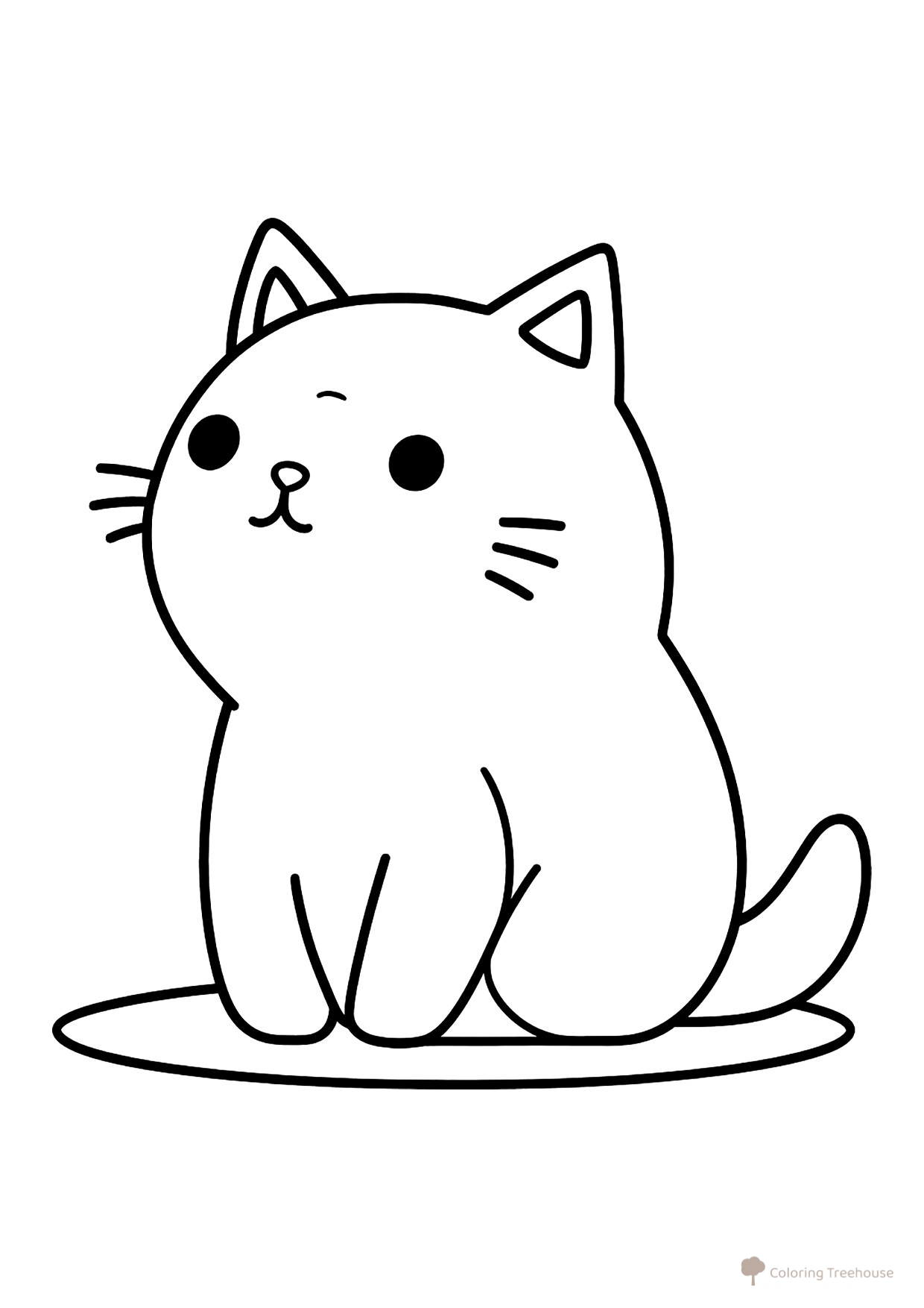 Simple Anime Kitten Coloring Page free printable Cat and Kitten Coloring Pages coloring page