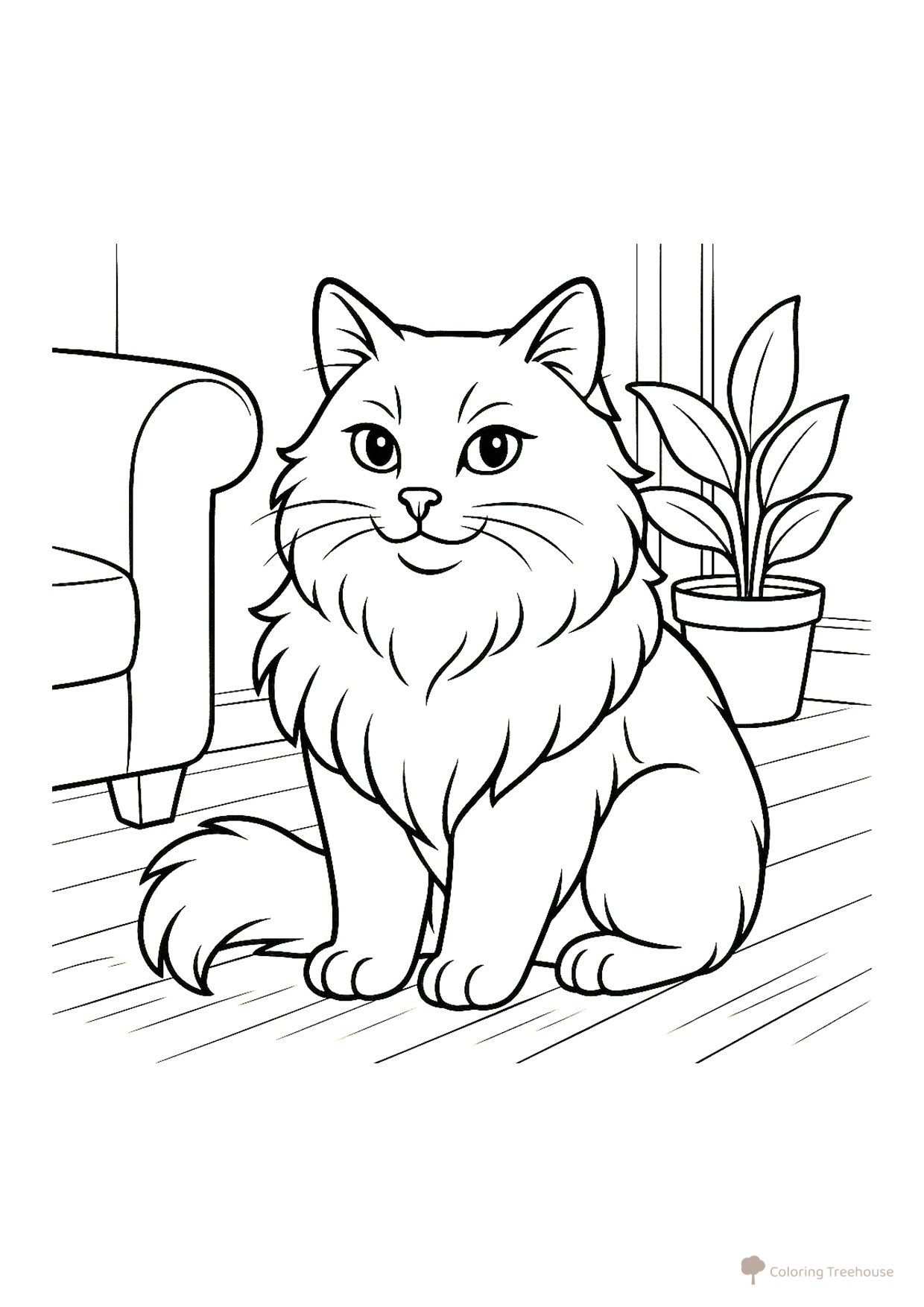Gorgeous Domestic Cat Coloring Page free printable Cat and Kitten Coloring Pages coloring page