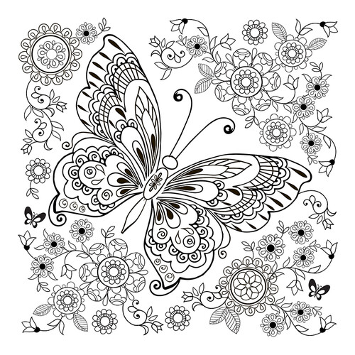 Summer Garden Coloring Page free printable Advanced Animal, Bird, Fish, and Insect Coloring Pages coloring page