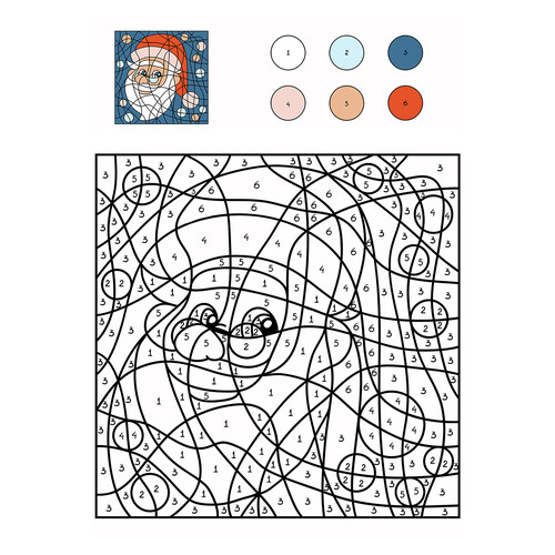 Ded Moroz Color-by-Number Coloring Page free printable Color by Number Coloring Pages coloring page
