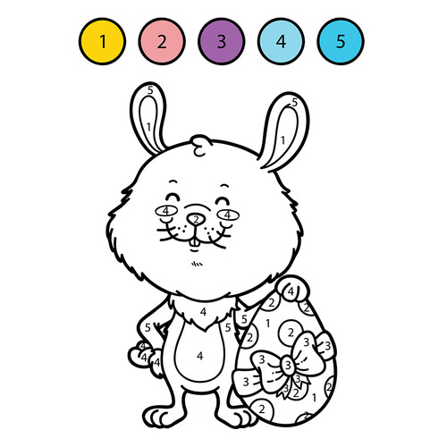 Раскраска Пасхальный кролик по цифрам dibujo para colorear gratis de Colorear por números