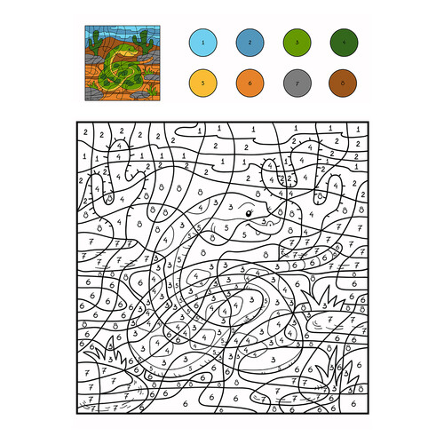 Snake Coloring Page: Color by Numbers free printable Color by Number Coloring Pages coloring page