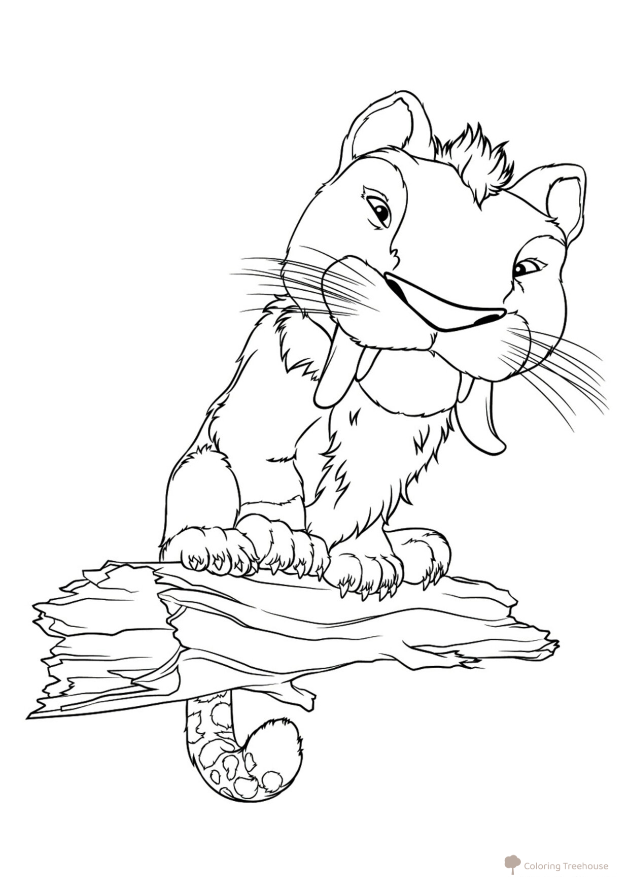 Saber-toothed Tiger Coloring Page free printable Croods Coloring Pages coloring page