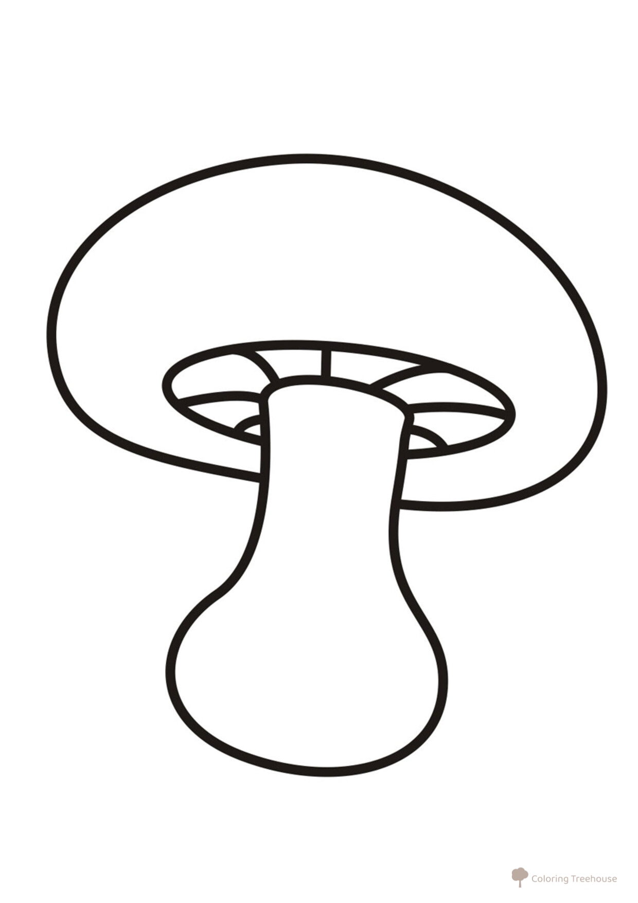 Página para colorear: Hongo dibujo para colorear gratis de Páginas para colorear de flores y plantas para niños pequeños