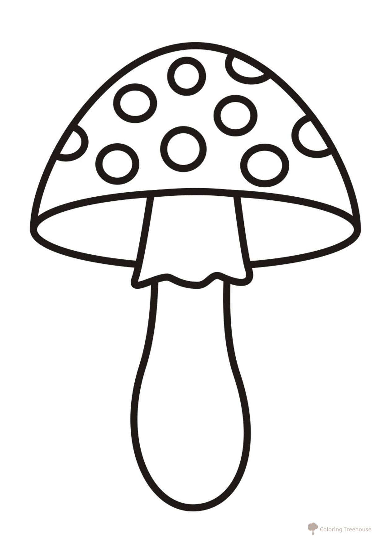 Printable Fly Agaric (Toadstool) Coloring Page for Toddlers free printable Flower and Plant Coloring Pages for Toddlers coloring page