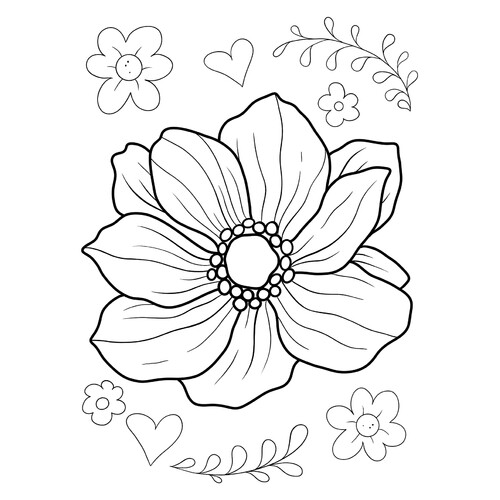 Anemones Coloring Page free printable Flower Coloring Pages coloring page
