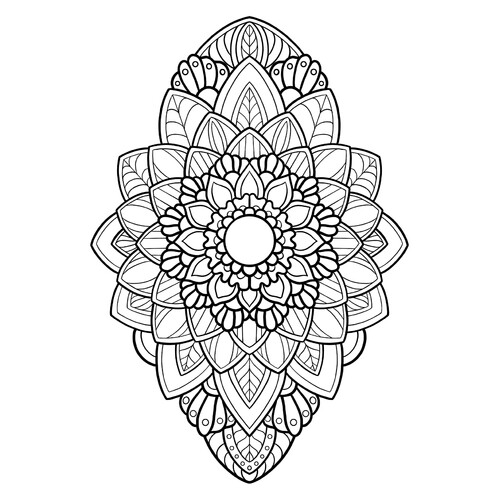 Página para colorear: mandala con una intrincada flor de margarita dibujo para colorear gratis de Flower Coloring Pages