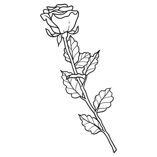 Beautiful Realistic Rose Coloring Page free printable Flower Coloring Pages coloring page
