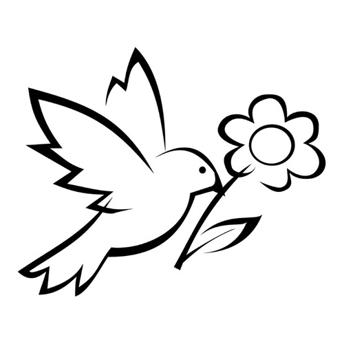 Página para colorear: Pajarito con margarita dibujo para colorear gratis de Flower Coloring Pages