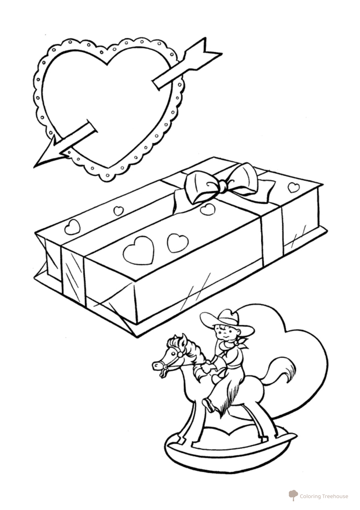 Valentine's Day Toys Coloring Pages free printable Valentine's Day Coloring Pages and Valentine Cards coloring page