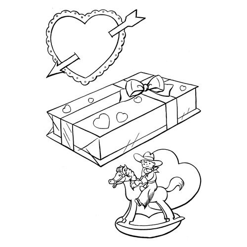 Valentine's Day Toys Coloring Pages free printable Valentine's Day Coloring Pages and Valentine Cards coloring page