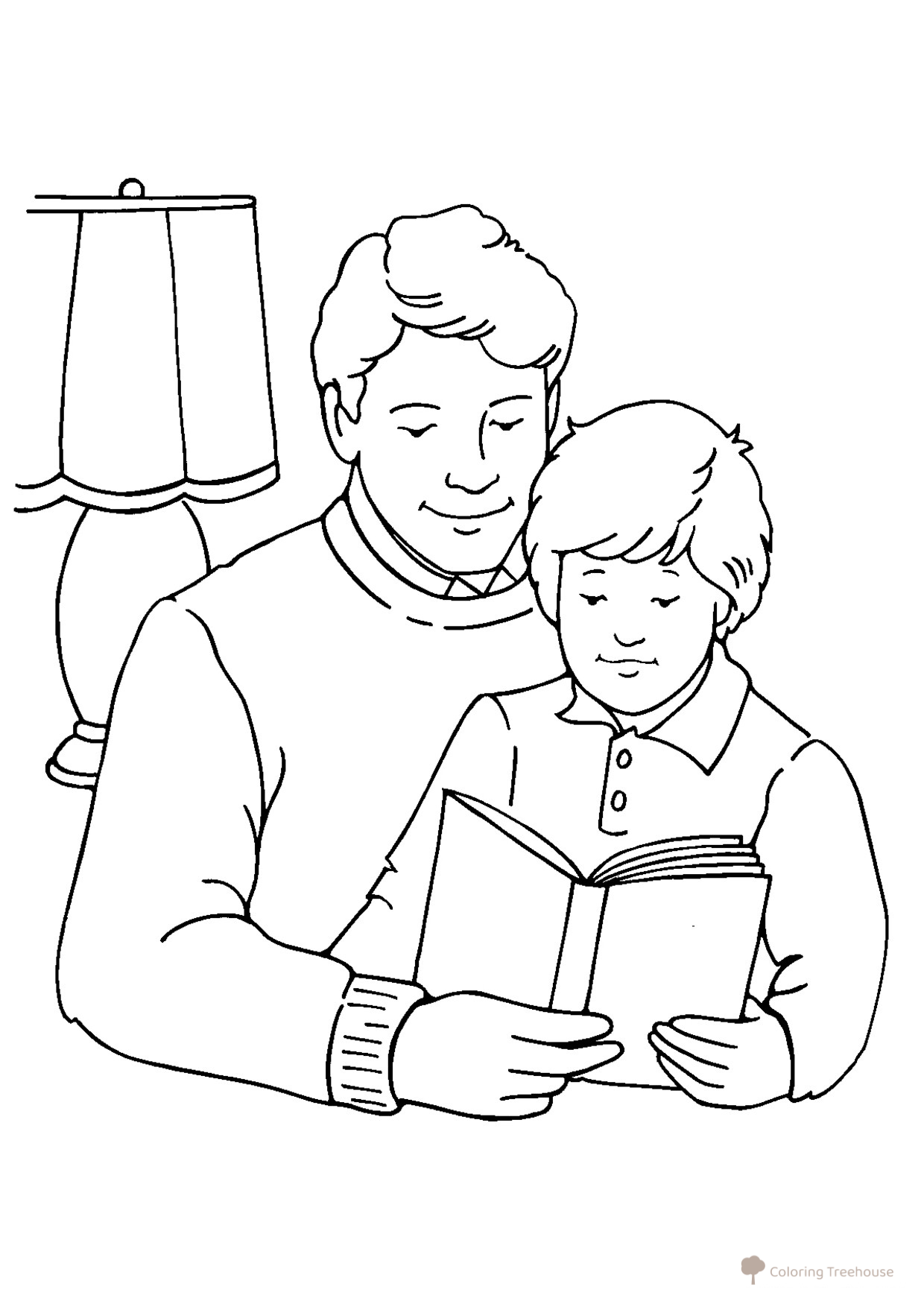 Páginas para colorear: Papá y hijo para el Día del Defensor de la Patria dibujo para colorear gratis de Páginas para colorear 23 de febrero