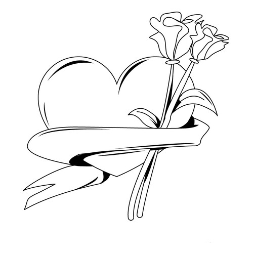 Página para colorear Corazón con flores dibujo para colorear gratis de Hojas para colorear del Día de San Valentín (14 de febrero)