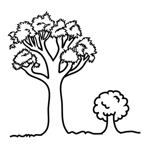 Página para colorear: Árbol grande y pequeño dibujo para colorear gratis de Páginas para colorear de árboles