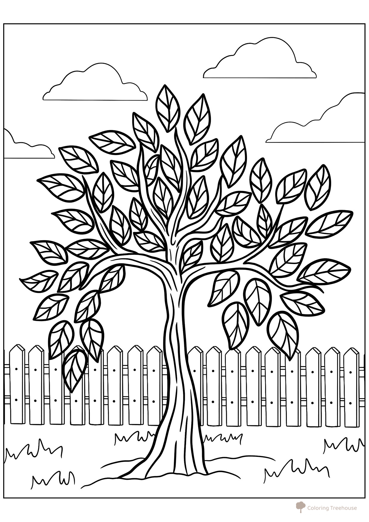 Tree Coloring Page for Toddlers free printable Tree Coloring Pages coloring page