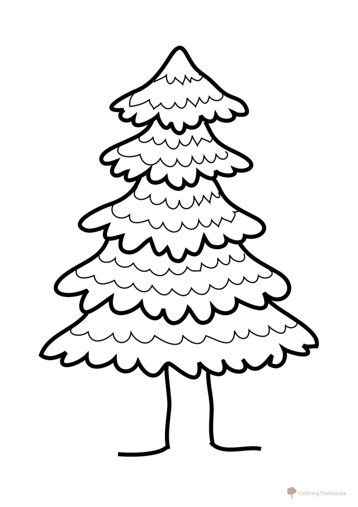 Fir Tree Coloring Page free printable Tree Coloring Pages coloring page