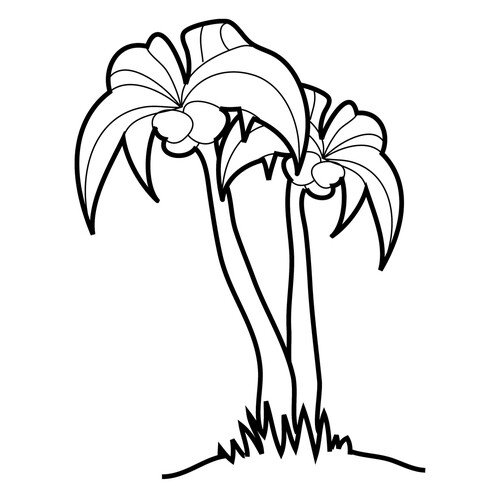 Página para colorear: Palma dibujo para colorear gratis de Páginas para colorear de árboles
