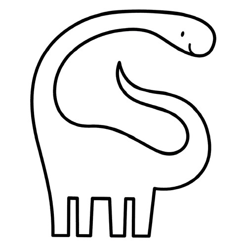 Página para colorear: Diplodocus con cola larga dibujo para colorear gratis de Dibujos para colorear de dinosaurios para niños pequeños