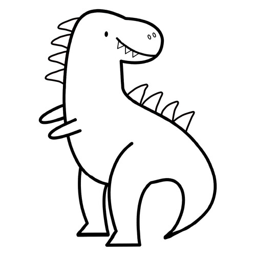Página para colorear: Gigantesco Giganotosaurio dibujo para colorear gratis de Dibujos para colorear de dinosaurios para niños pequeños