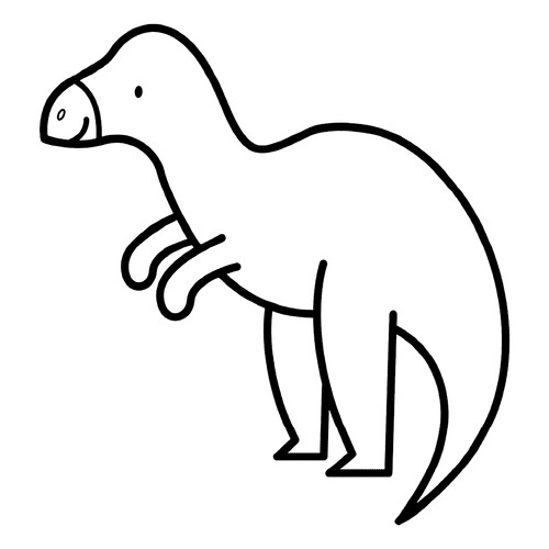 Gentle Iguanodon Coloring Page free printable Dinosaur Coloring Pages for Toddlers coloring page