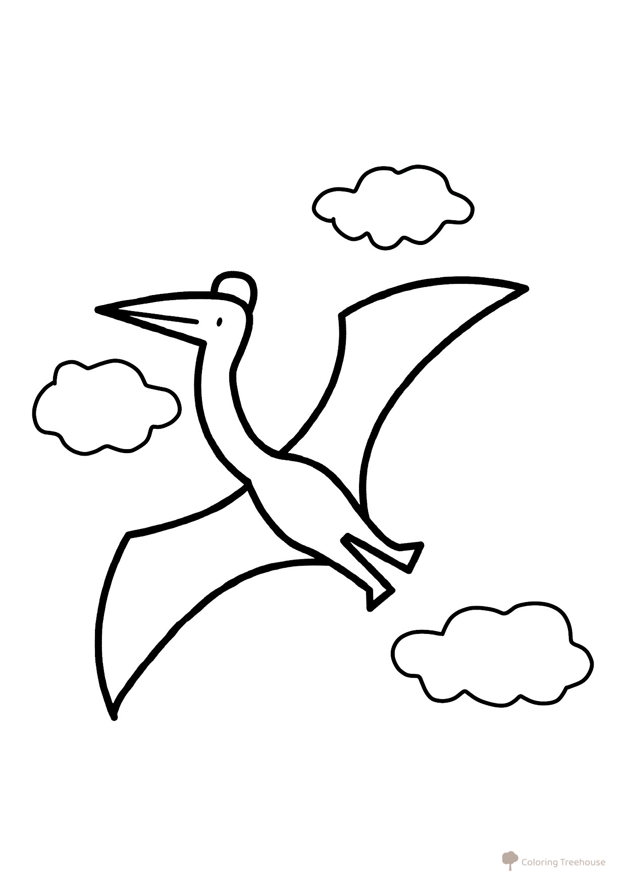 Página para colorear: Quetzalcóatl en vuelo dibujo para colorear gratis de Dibujos para colorear de dinosaurios para niños pequeños