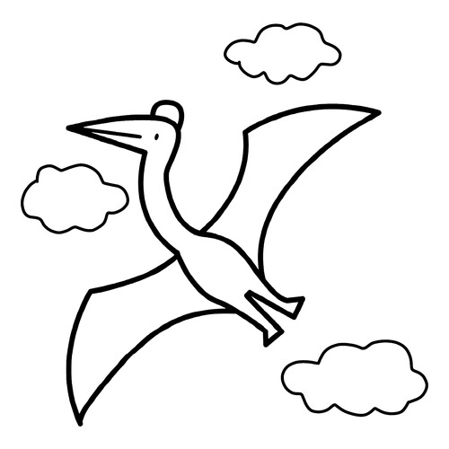 Página para colorear: Quetzalcóatl en vuelo dibujo para colorear gratis de Dibujos para colorear de dinosaurios para niños pequeños