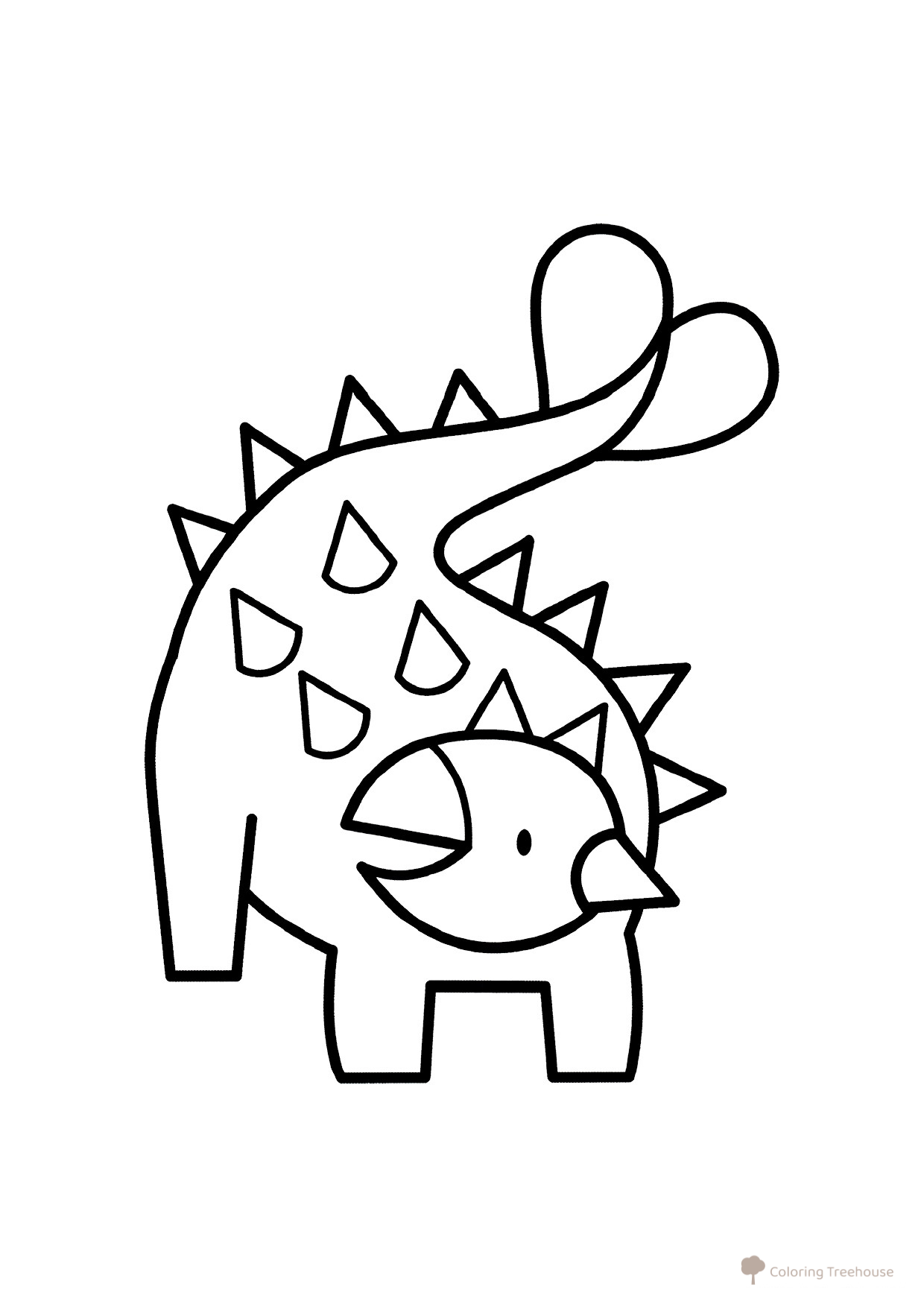 Euoplocephalus Wagging Tail Coloring Page free printable Dinosaur Coloring Pages for Toddlers coloring page