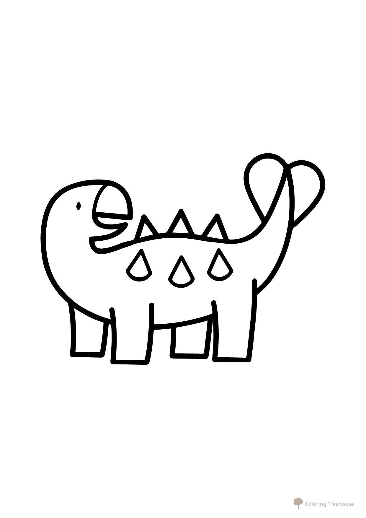 Herbivorous Skolozavr Coloring Page free printable Dinosaur Coloring Pages for Toddlers coloring page