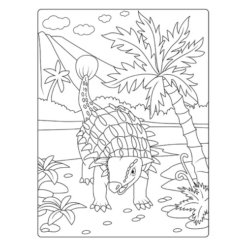 Armored Ankylosaurus Coloring Page free printable Dinosaur Coloring Pages coloring page