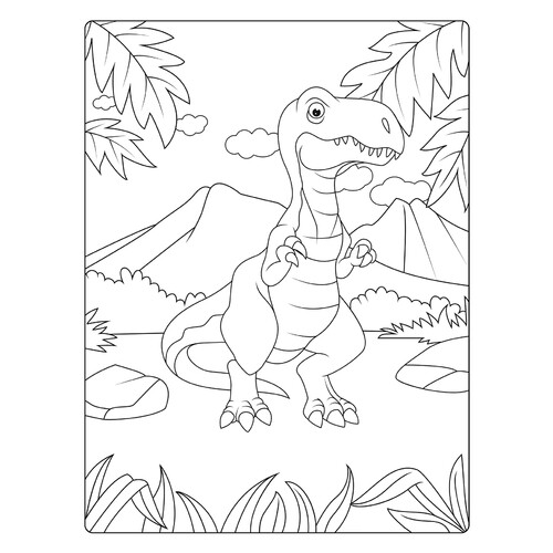 Cartoon Tyrannosaurus Coloring Page free printable Dinosaur Coloring Pages coloring page
