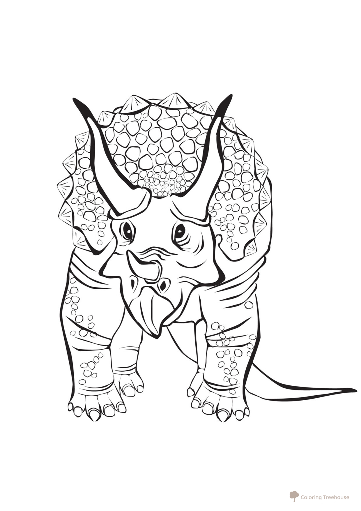Página para colorear: Triceratops (familia Ceratopsidae) dibujo para colorear gratis de Dinosaur Coloring Pages
