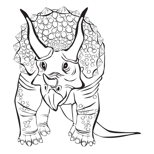 Triceratops Coloring Page — Ceratopsid Family free printable Dinosaur Coloring Pages coloring page