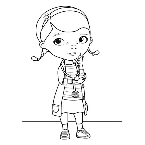 Dotti Thinking Coloring Page free printable Doc McStuffins Coloring Pages coloring page