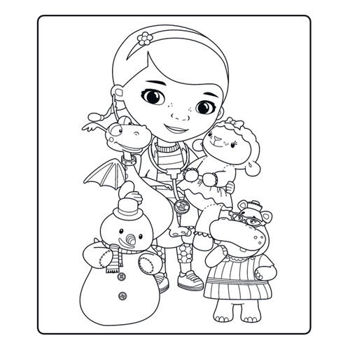 Cartoon Doctor Plushie Coloring Page free printable Doc McStuffins Coloring Pages coloring page