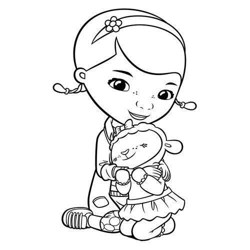 Lambie and Doc McStuffins Coloring Page free printable Doc McStuffins Coloring Pages coloring page