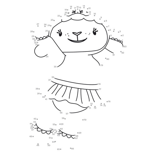 Lambie the Sheep Dot-to-Dot Coloring Page free printable Doc McStuffins Coloring Pages coloring page