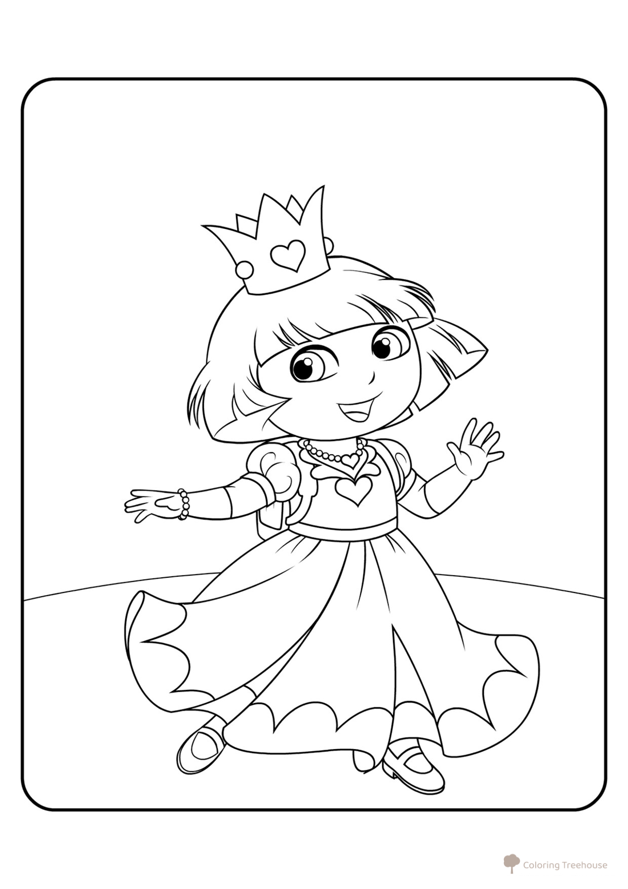Dasha the Queen Coloring Page free printable Dora the Explorer Coloring Pages coloring page
