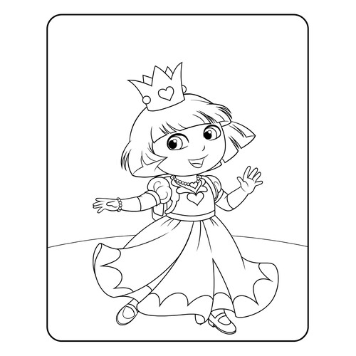 Dasha the Queen Coloring Page free printable Dora the Explorer Coloring Pages coloring page