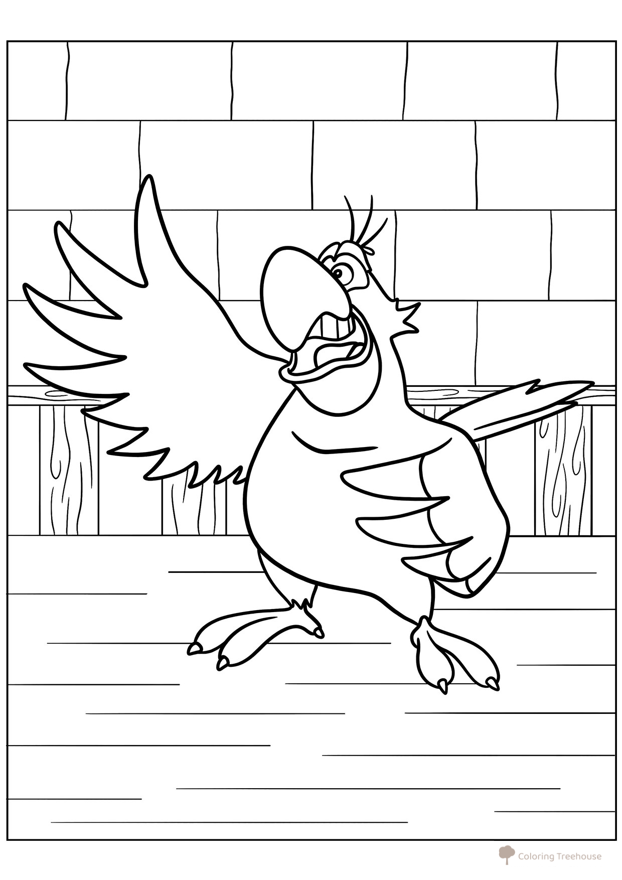Página para colorear del loro Iago de Aladino dibujo para colorear gratis de Páginas para colorear de Aladdín y Jazmín