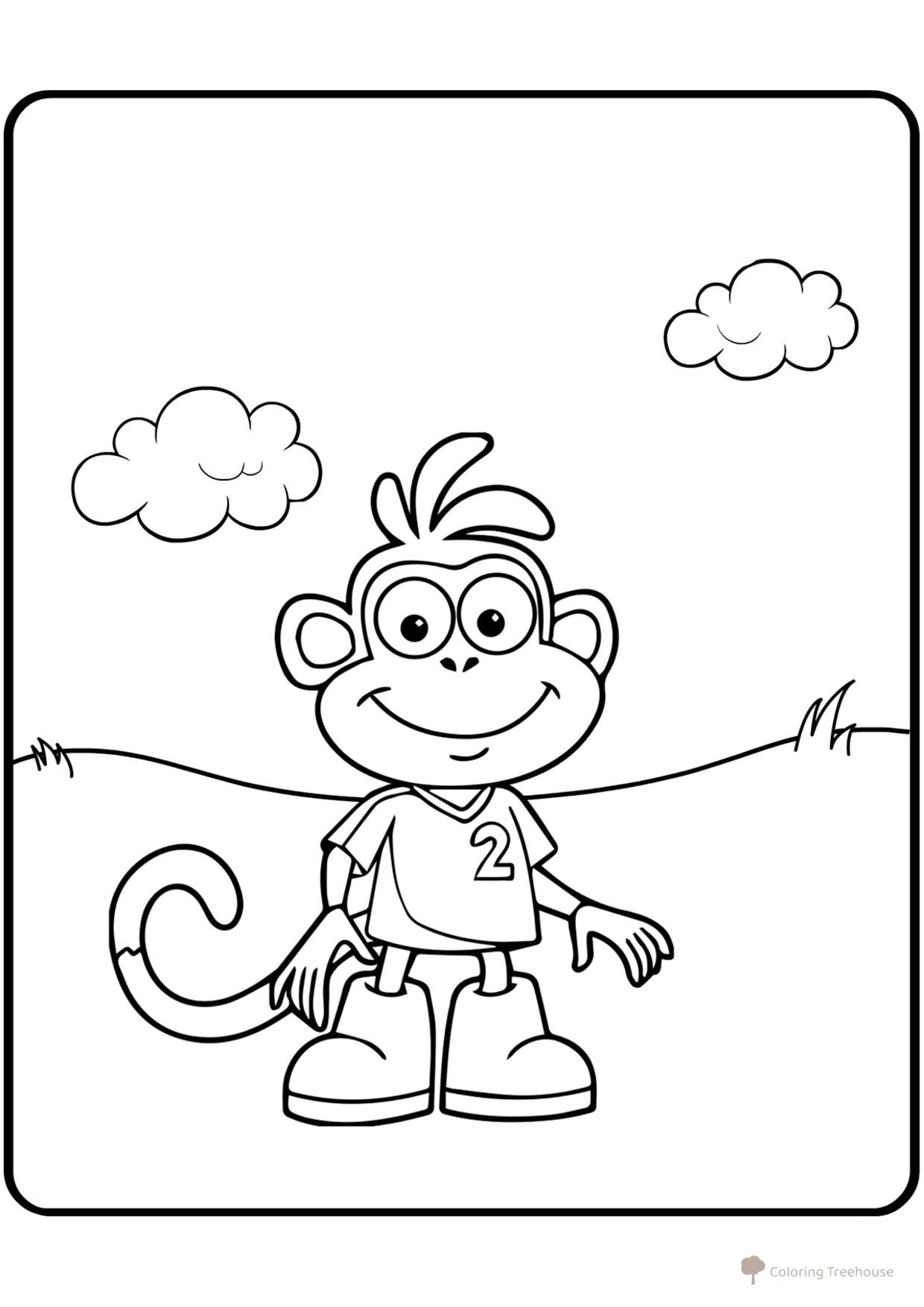 Página para colorear "Monita Bashmachok" dibujo para colorear gratis de Páginas para colorear de Dora la exploradora