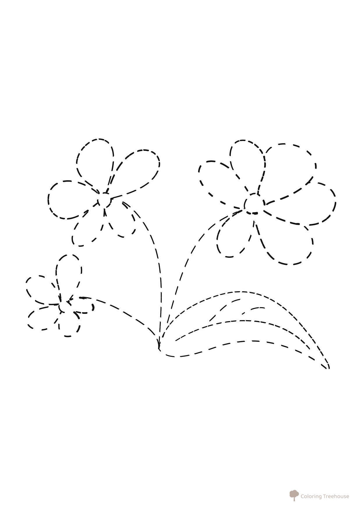 Flower Connect-the-Dots Coloring Page free printable Dot-to-Dot Coloring Pages coloring page