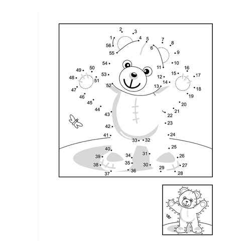 Página para colorear de oso por puntos dibujo para colorear gratis de Dot-to-Dot Coloring Pages
