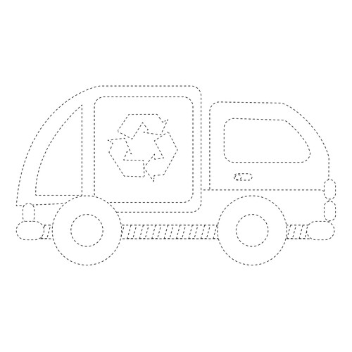 Página para colorear: Camión de la basura por puntos dibujo para colorear gratis de Dot-to-Dot Coloring Pages