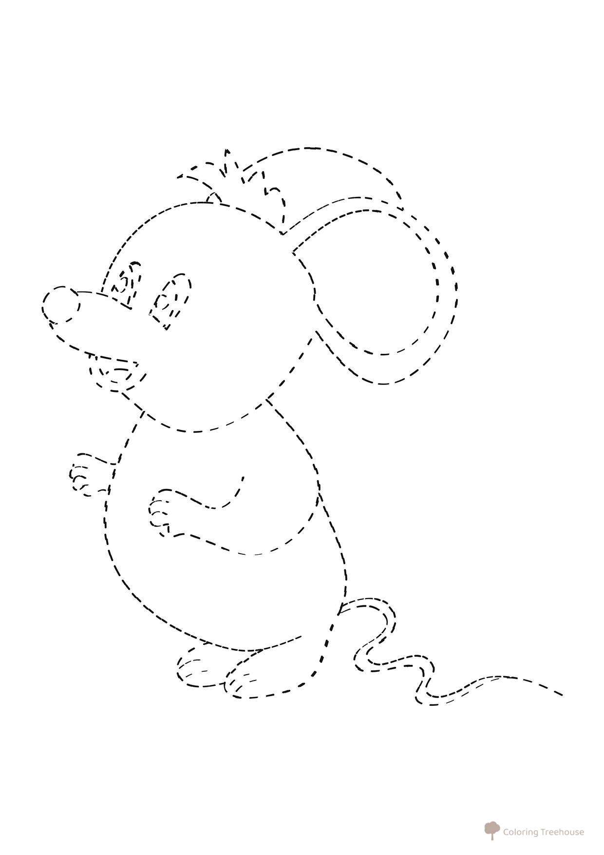 Mouse Connect-the-Dots Coloring Page free printable Dot-to-Dot Coloring Pages coloring page
