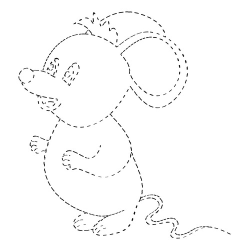 Mouse Connect-the-Dots Coloring Page free printable Dot-to-Dot Coloring Pages coloring page