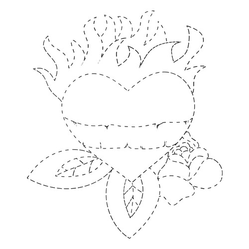 Página para colorear ‘Corazón de fuego’ por puntos dibujo para colorear gratis de Dot-to-Dot Coloring Pages